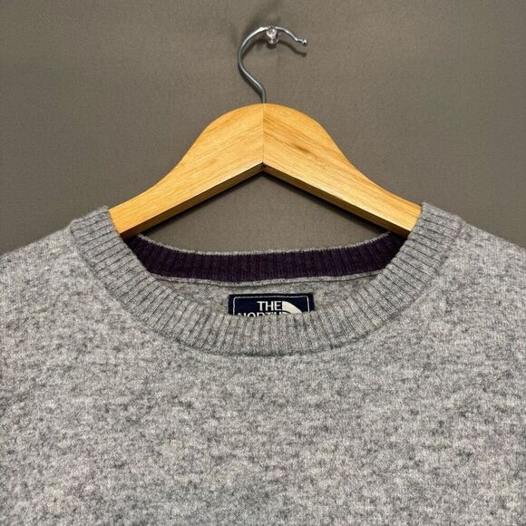 The North Face Men’s Grey Knit Wool Sweater Round Neck Wool Blend Size 2XL - Picture 2 of 8